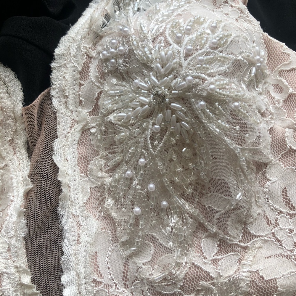 Wedding or Formal Dress Beaded with Blush Lining - Picture 5 of 6